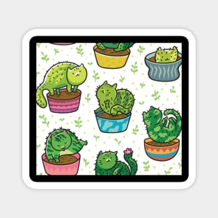 Funny pattern cats cactus lover Magnet