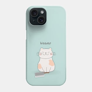 cat asking for kiss cute aesthetic illustration Phone Case