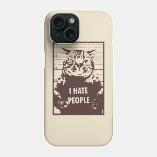 Cat hate people art Phone Case