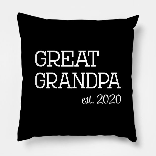 Great Grandpa Est 2020 Pregnancy Announcement Pillow by LotusTee