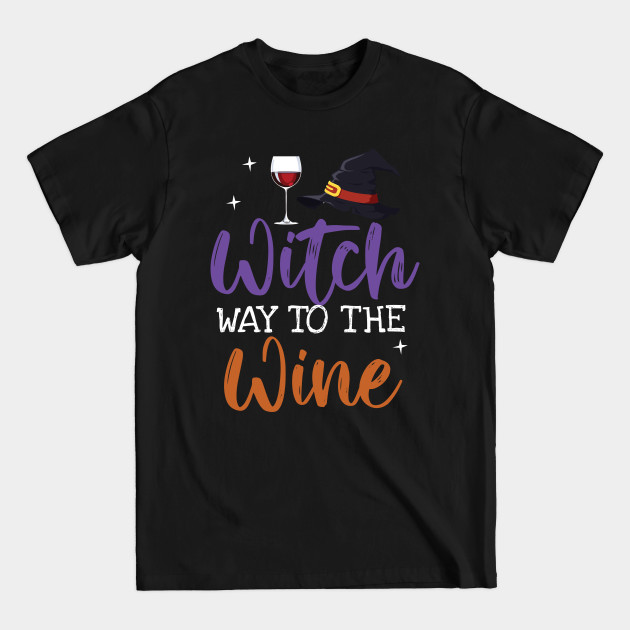 Discover Funny Witch Way To The Wine Funny Halloween Gift.png - Witch Way To The Wine Halloween - T-Shirt