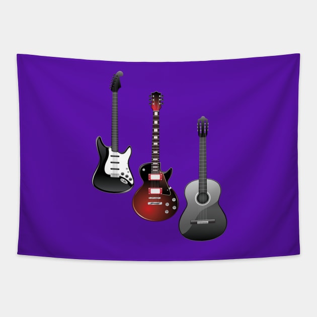 Rock And Roll Guitar Tapestry by tfortwo