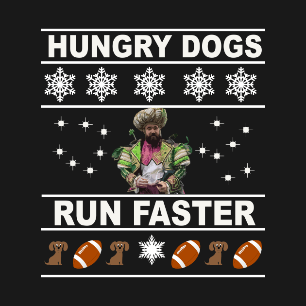 Hungry Dogs Run Faster Ugly Sweater by Philly Drinkers