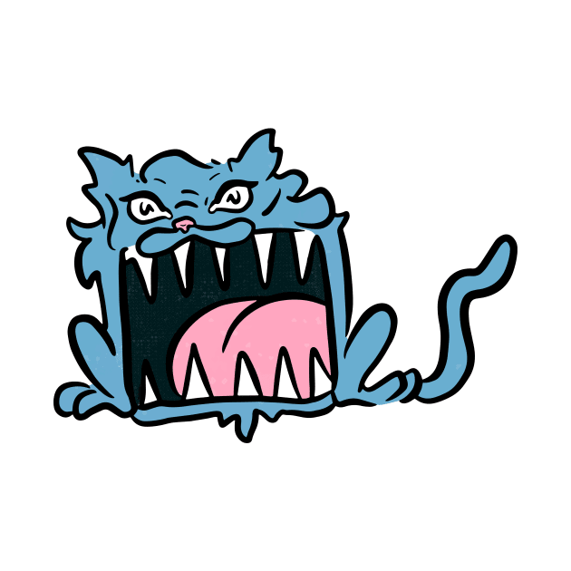 Big Mouth Blue Baby Kitty by Sasha Banana 