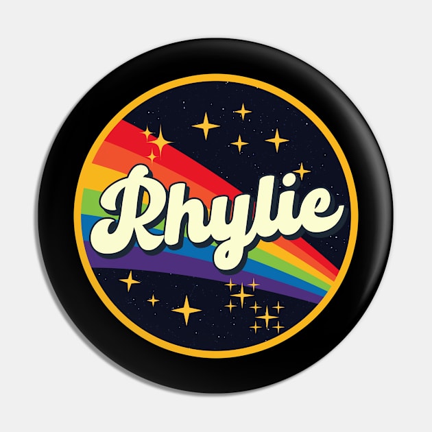 Rhylie // Rainbow In Space Vintage Style Pin by LMW Art