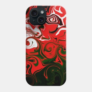 Green and Red Abstract Art Phone Case