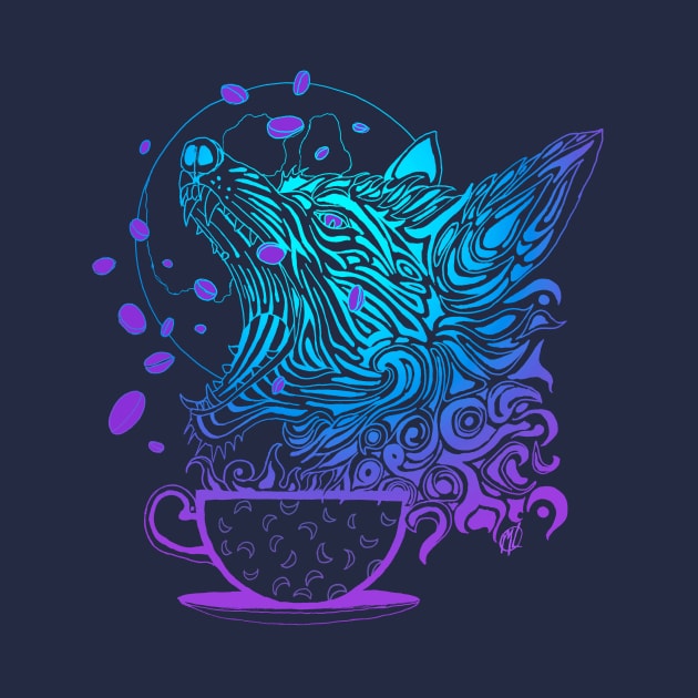 Coffee Wolf-Mellow Moonlight Edition by Artist Layne