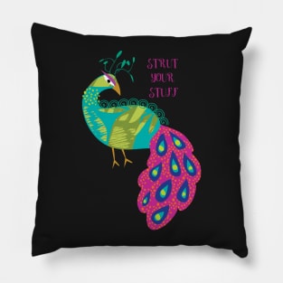 Strut your stuff Peacock Pillow