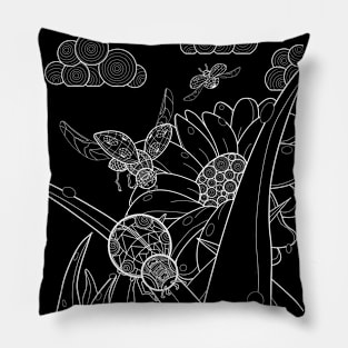 Abstract Ladybugs Pillow