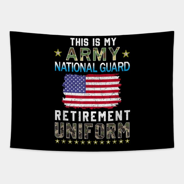 This is My Army National Guard Retirement Uniform Proud Army Retired Tapestry by Frogx