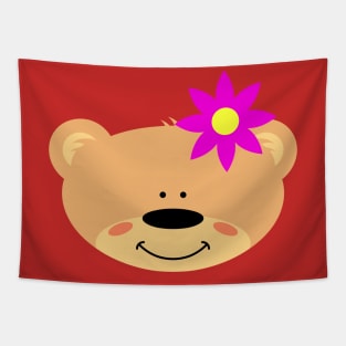 Teddy bear with Flower Tapestry