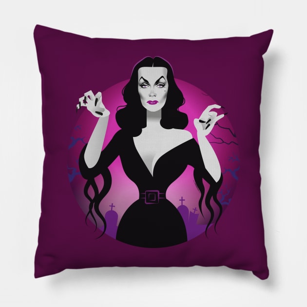 Glamour ghoul Pillow by AlejandroMogolloArt