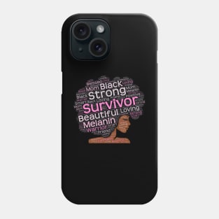 African American Breast Cancer Survivor Afro Phone Case