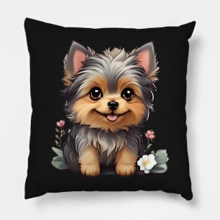 Cute yorkshire puppy Pillow