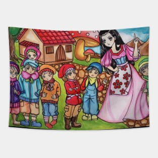 Blanche and Seven Gnomes Tapestry