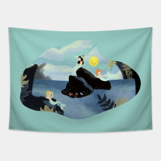 Mermaid Lagoon Tapestry by littlemoondance