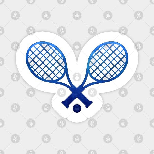 Tennis Racket Dark Blue Magnet by hcohen2000