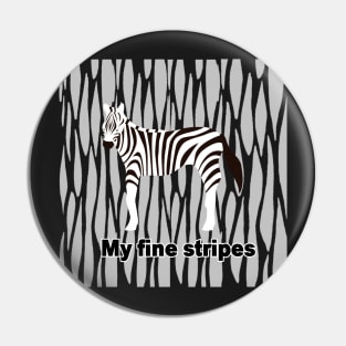 fine stripes,zebra,GRAY Pin