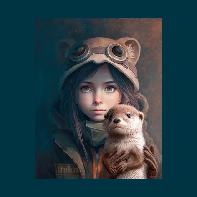 Girl and otter by KIDEnia