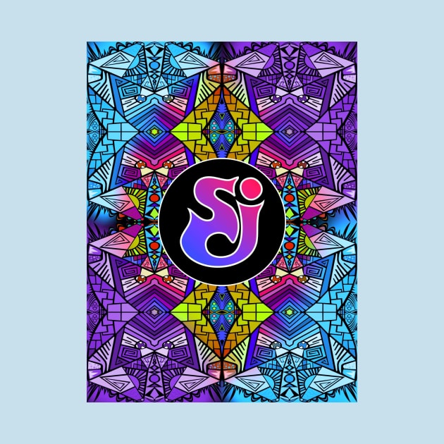 String Cheese Incident - Blue Purple Trippy Pattern by ShawnBallardDesigns