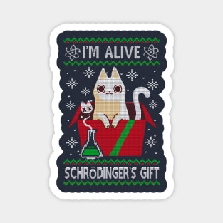 Schrödinger's Gift - Ugly Christmas Sweater - Science christmas Magnet