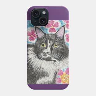 Waffles tuxedo cat Phone Case