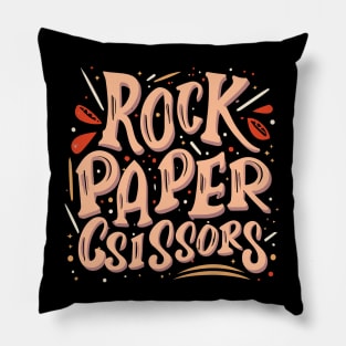 Rock Paper Scissors Art Design with Hand Pillow