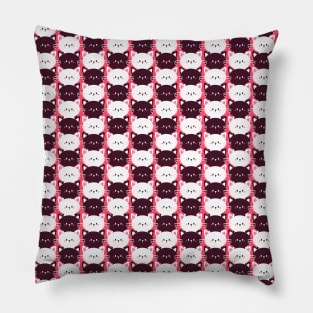 Black White Kitty Cat Pattern Pillow