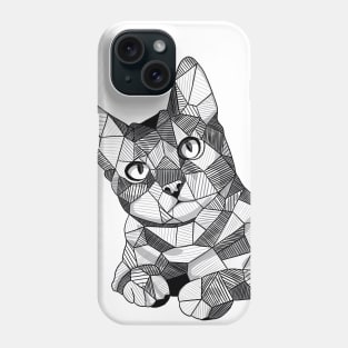 Geometric Doodle Intrigued Cat Phone Case