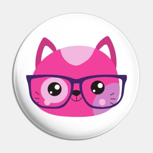 Hipster Cat, Cat With Glasses, Little Cat, Kitten Pin