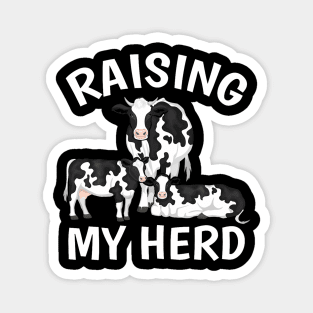 Raising My Herd Farmer Mom Cow Calves Lover Mother'S Day Magnet