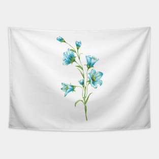 spring blue flowers. watercolor Tapestry