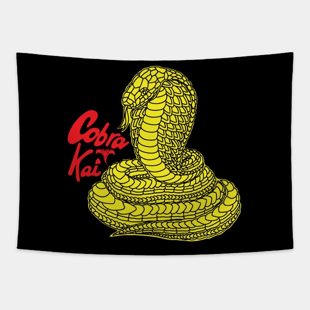 No Mercy Cobra Kai Karate Dojo Retro Tv Show Mixed Martial Arts Tapestry by BackintheDayShirts