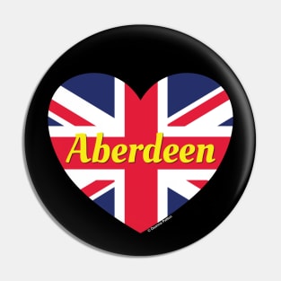 Aberdeen Scotland UK British Flag Heart Pin