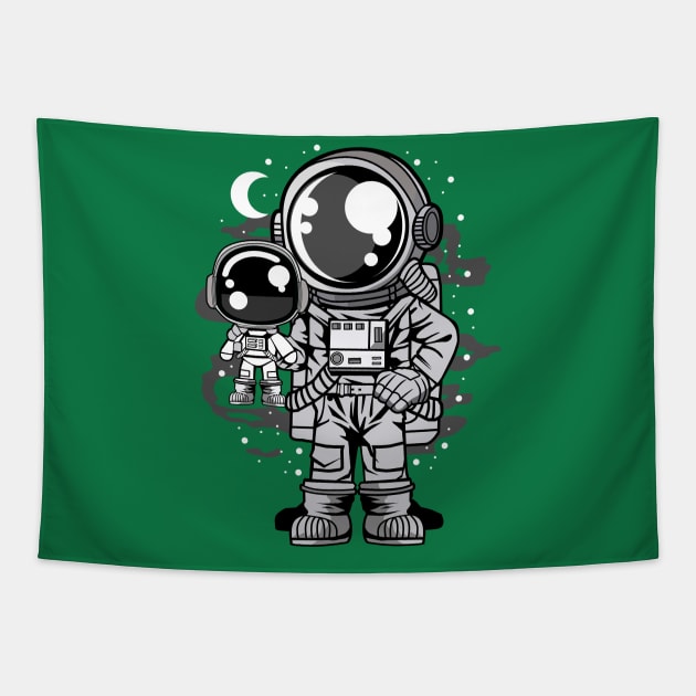 astronaut with doll Tapestry by Mako Design 