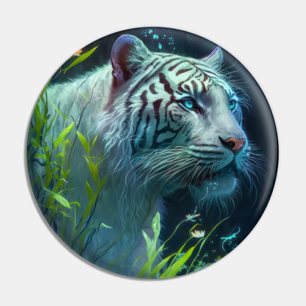 Tiger Animal Portrait Painting Wildlife Outdoors Adventure Pin by Cubebox