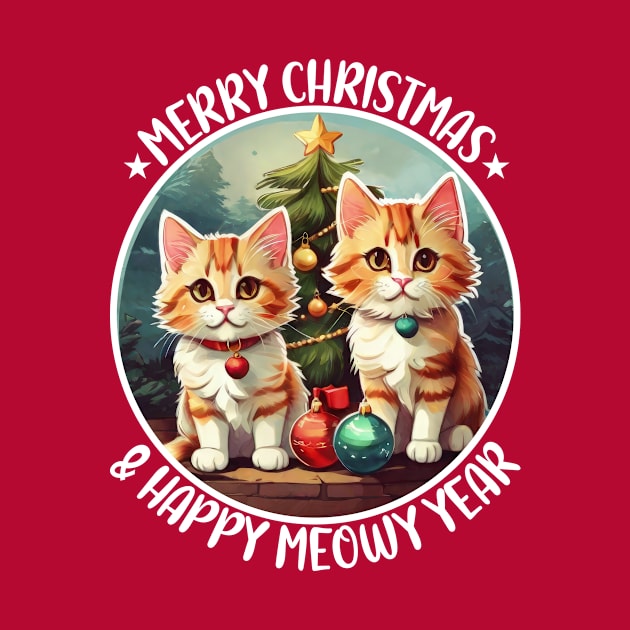 Meowy Christmas, Happy New Year, Catmas, Cute Kittens, Funny Christmas Cats by PorcupineTees