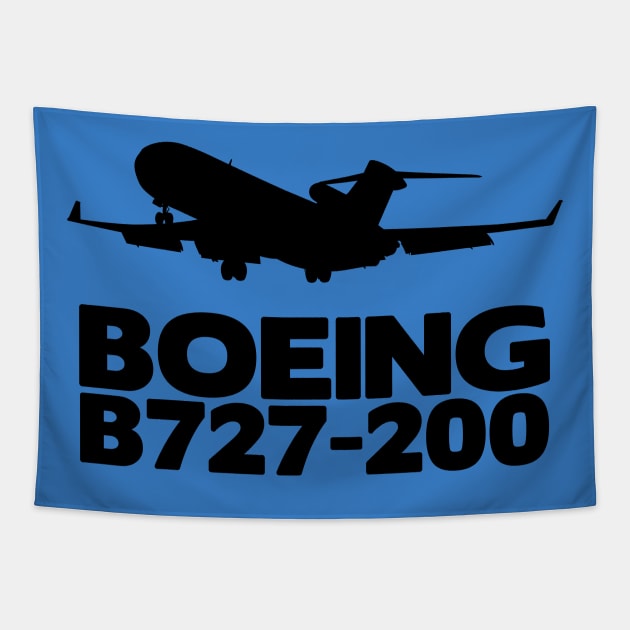 Boeing B727-200 Silhouette Print (Black) Tapestry by TheArtofFlying
