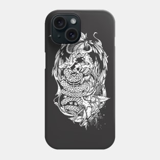 Snake Dragon (white) Phone Case