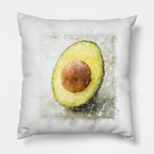 Hand Painted Avocado Fruit Vegan Shirt, Gift for Vegetarians Women and Men Pillow