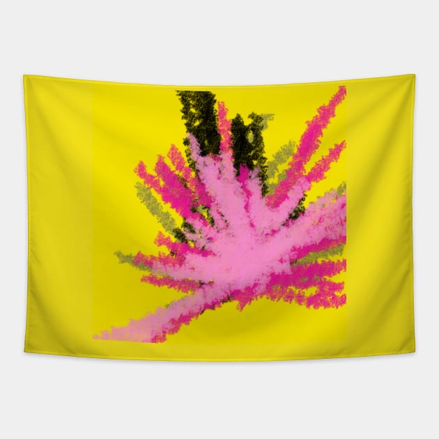 Abstract yellow splatter paint Tapestry by jen28
