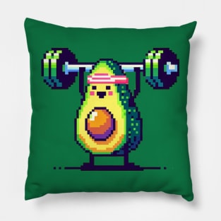 Avocardio Workout - Retro 8-bit Avocado Fitness Design Pillow