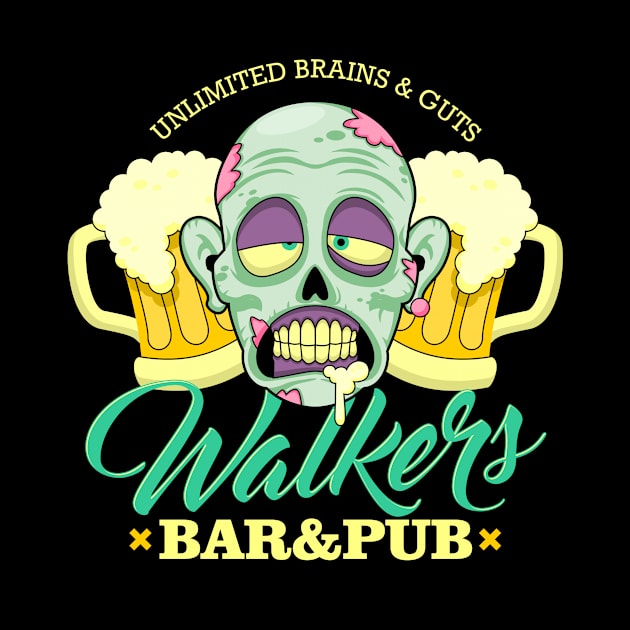 Zombie Walkers Bar and Pub Beer Halloween by teevisionshop