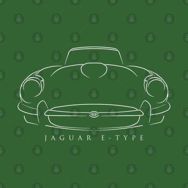 Jaguar E-Type - front stencil, white by mal_photography