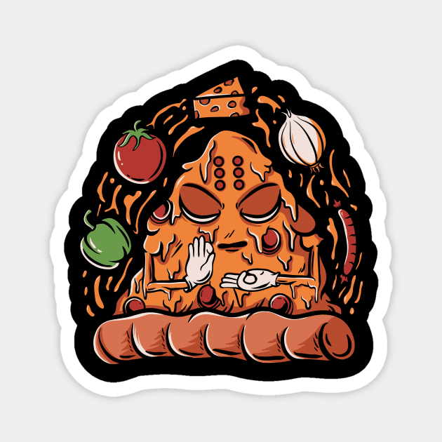 Pizza buddha Magnet by PlasticGhost
