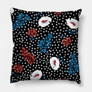 Flower Black Background Pillow