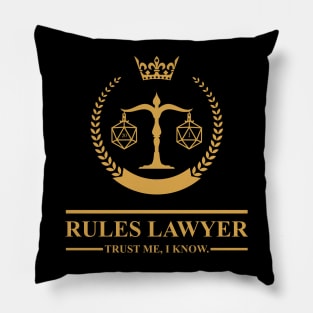 Rules Lawyer Emblem Tabletop RPG Pillow