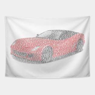 Ferrari 599 GTO typographic art Tapestry