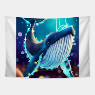 Cute Humpback Whale Drawing Tapestry