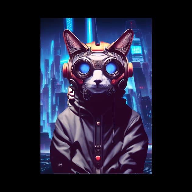 Cool Japanese Techno Cat In Japan Neon City by star trek fanart and more